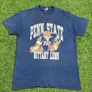 Vintage University of Penn State Nittany Lions T Shirt Tee NCAA navy PSU